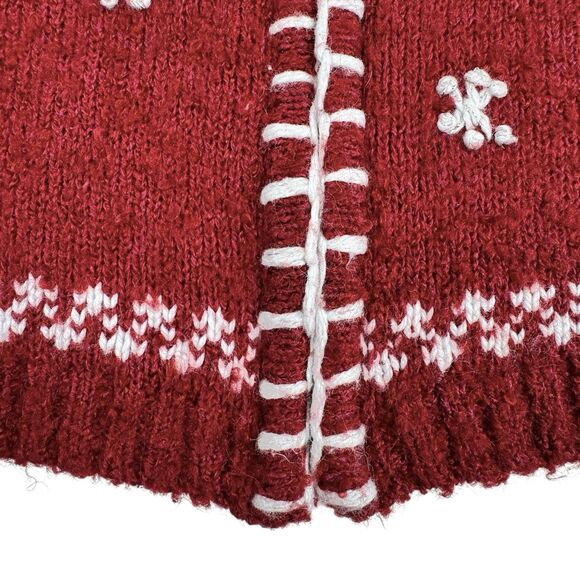 Croft & Barrow Christmas Holiday Sweater S Red Polar Bear Snowflake Silk Wool - Picture 5 of 16